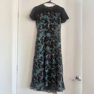 Lk Bennett Elwin Devore Lace Silk Blend Dress Size 6
